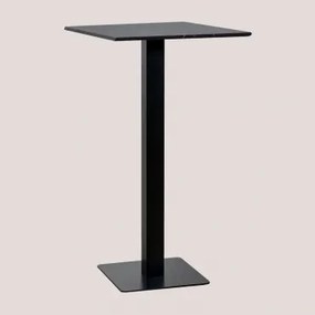 Mesa Alta De Bar Quadrada 60x60 Cm Em Mármore Livanto Mármore Nero Marquina & Preto - Sklum
