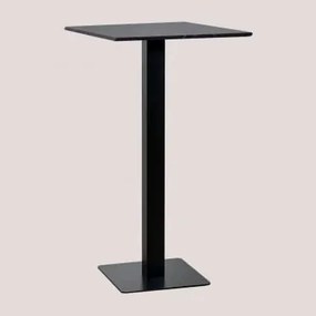 Mesa Alta De Bar Quadrada 60x60 Cm Em Mármore Livanto Mármore Preto & Preto - Sklum