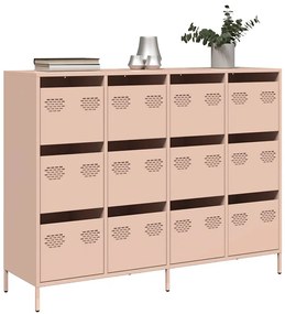 Aparador 135x39x103,5 cm aço laminado a frio rosa