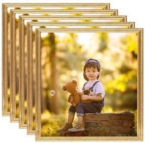 vidaXL Molduras para parede 5 pcs 40x40 cm MDF dourado