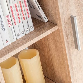 Unidade de parede para TV com luzes LED carvalho sonoma