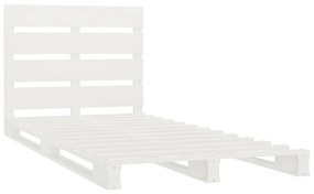 Estrutura cama pequena de solteiro 75x190cm pinho maciço branco