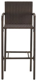 3 pcs conjunto de bar p/ jardim acácia maciça/vime PE castanho