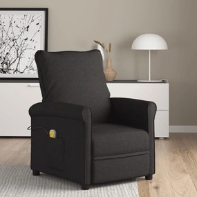 vidaXL Poltrona de massagens tecido preto