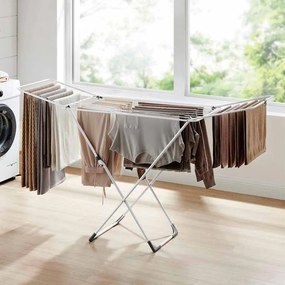 Estendal de secar roupa dobrável para utilização no interior e no exterior branco
