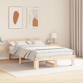 Estrado de cama com Cabeceira 120x200 cm Madeira de Pinho