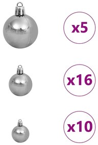 Árvore de Natal com luzes decorativas de corda Rosa 240 cm PVC