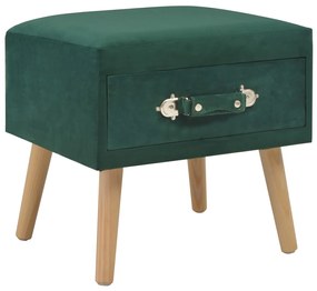 Mesa de cabeceira 40x35x40 cm veludo verde