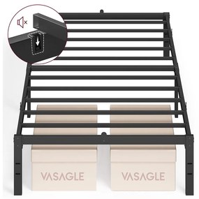 Estrutura de cama individual em metal 90 x 200 cm moderna preto