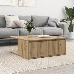 vidaXL Mesa de centro com gaveta carvalho artisiano 80 x 80 x 31 cm