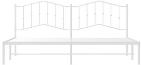 Estrutura de cama com cabeceira 193x203 cm metal branco