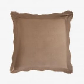 Almofada Quadrada 45x45 Cm Em Algodão Kovey Beige Tapioca - Castanho Praliné - Sklum