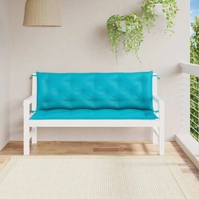 Almofadões p/ banco de jardim 2 pcs 150x50x7 cm tecido turquesa