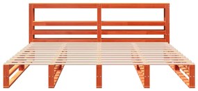 Cama sem colchão 180x200 cm pinho maciço castanho-mel