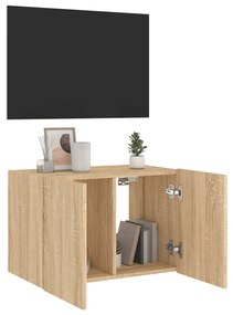 Móvel de parede p/ TV c/ luzes LED 60x35x41 cm carvalho sonoma