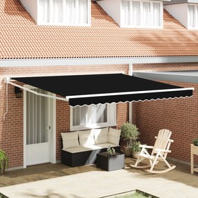 Toldo Retrátil Manual vidaXL Preto 400x300 cm