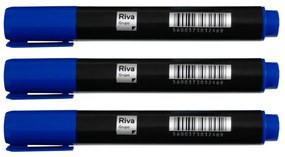 Marcador Permanente RIVA Azul 3 Unidades
