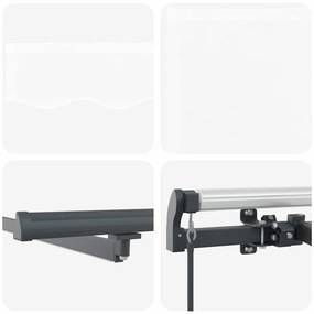 Toldo Retrátil Manual com LED Branco 350x250 cm