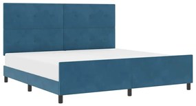 Cama vidaXL Azul Escuro 200x200 cm Veludo