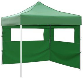 Tenda dobrável com 2 paredes 3x3 m verde