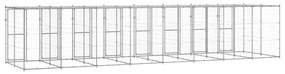 Canil de exterior com telhado 19,36 m² aço galvanizado