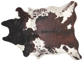 Tapete em pele sintética de vaca castanha escura e branca 150 x 200 cm BOGONG Beliani