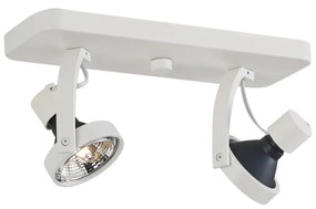 Foco de teto de design branco GU10 70mm 2-luzes ajustável - Vo Design