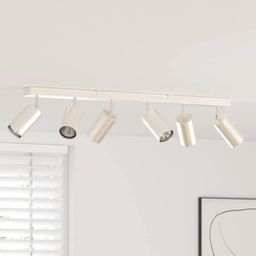 vidaXL Spotlight de Teto 6 Vias Ajustáveis Níquel Escovado GU10