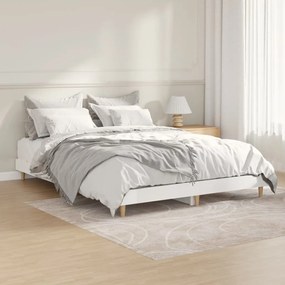 Estrutura cama 140x190 cm derivados de madeira branco brilhante