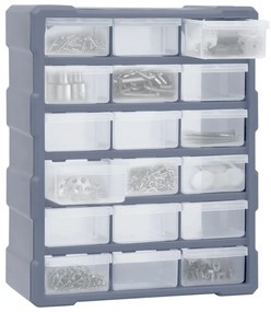 Caixa organizadora com 18 gavetas médias 38x16x47 cm