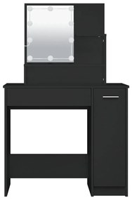 Toucador com luzes LED 86,5x35x136 cm preto