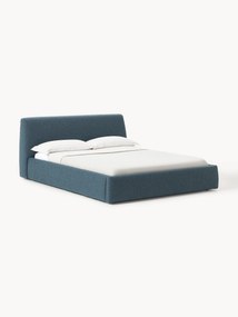 Cama estofada em bouclé com arrumação Cloud