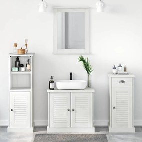 Conjunto de Móveis para Banheiro com gaveta 3 pcs Branco antigo