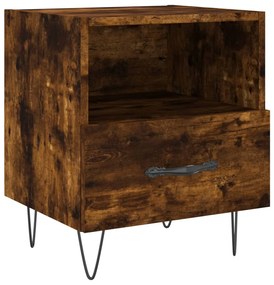 Mesa de cabeceira 2 pcs derivados de madeira carvalho fumado