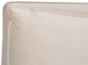 Cama de casal com arrumação em veludo creme 160 x 200 cm BAJONNA Beliani