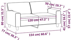 Sofá de 2 lugares 120 cm couro artificial vermelho tinto