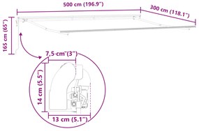 Toldo Retrátil Automático Branco 500x300 cm