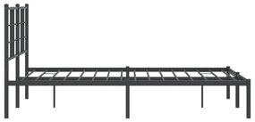 Estrutura de cama com cabeceira 120x190 cm metal preto