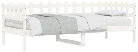 Sofá-cama 90x190 cm madeira de pinho maciça branco