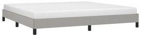 Estrutura de cama sem colchão 200x200 cm tecido cinzento-claro