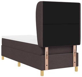 Cama Box Spring com Colchão vidaXL Marrom Escuro 80x200 cm Tecido