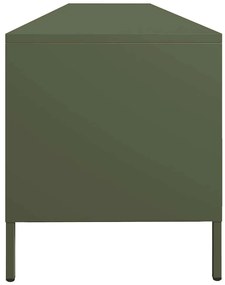 Móvel de TV 202x39x43,5 cm aço laminado a frio verde-azeitona