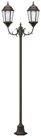 Poste de Luz de Jardim vidaXL 2-Lâmpadas E27 Bronze 220 cm Alumínio