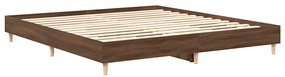 Estrutura cama sem colchão 200x200 cm carvalho castanho