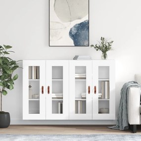 Móveis de parede 2 pcs derivados de madeira branco