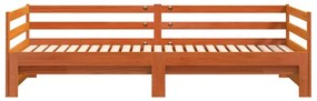 Sofá-cama com gavetão sem colchões 90x190 cm castanho-mel