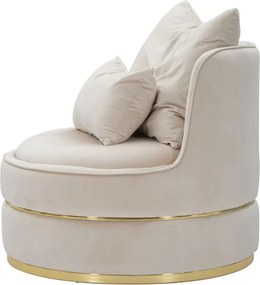 POLTRONA PARIS SPACE CREME/DOURADO Ø 84X72 CM