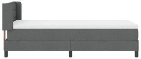 Cama Box vidaXL com Colchão Cinza Escuro 90x200 cm Tecido, Cabeceira c
