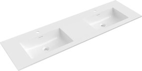 Mexen Otis lavabo embutido no tampo duplo 161 x 46,5 cm, branco brilhante - 25181600D