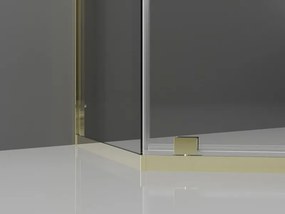 Mexen Exo-R cabina de duche pentagonal com porta de abrir 90 x 90 cm, transparente, dourada - 812-090-090-50-00